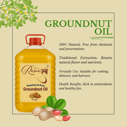 Ramatva 15L Groundnut Oil – Wholesale Pack | Wood-Pressed, Nutrient-Rich & Ideal for Bulk Use