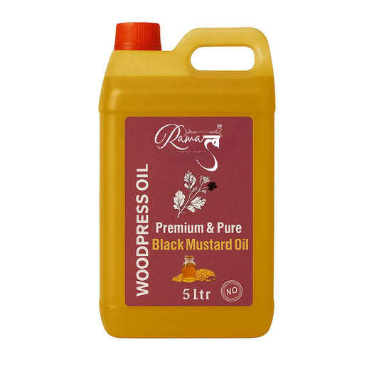 Ramatva 5L Wood-Pressed Black Mustard Oil – Cold-Pressed, Nutrient-Rich Cooking Oil for Families