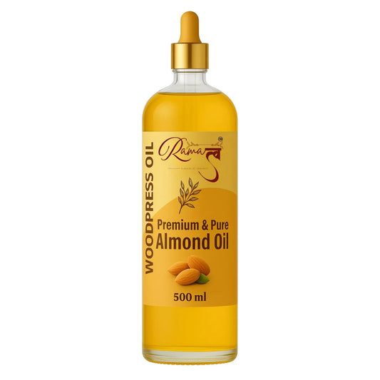 Ramatva 500ml Wood-Pressed Almond Oil – Pure & Unrefined for Skin, Hair & Edible Use